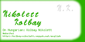 nikolett kolbay business card